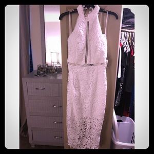 Lulu’s White Lace Halter Dress - NEW with tags!
